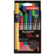 STABILO Pen 68 Max Arty wallet of 6 pens 4006381590006