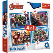 TREFL Puzzle 4w1 FOdważni Avengersi 5900511343861 balony bemowo hobby art